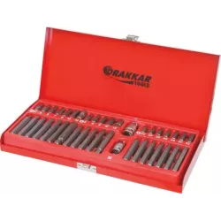 Embout hexagonal 10mm XZN/hexagonal/Torx® avec 2 douilles 1/2" et 3/8" porte embout - coffret métallique de 40 pcs