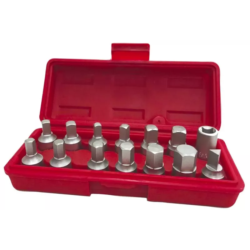 Embout de vidange 3/8" - coffret de 14 pcs