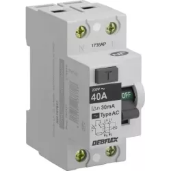 Interrupteur différentiel 30mA pour tableau électrique - Gris