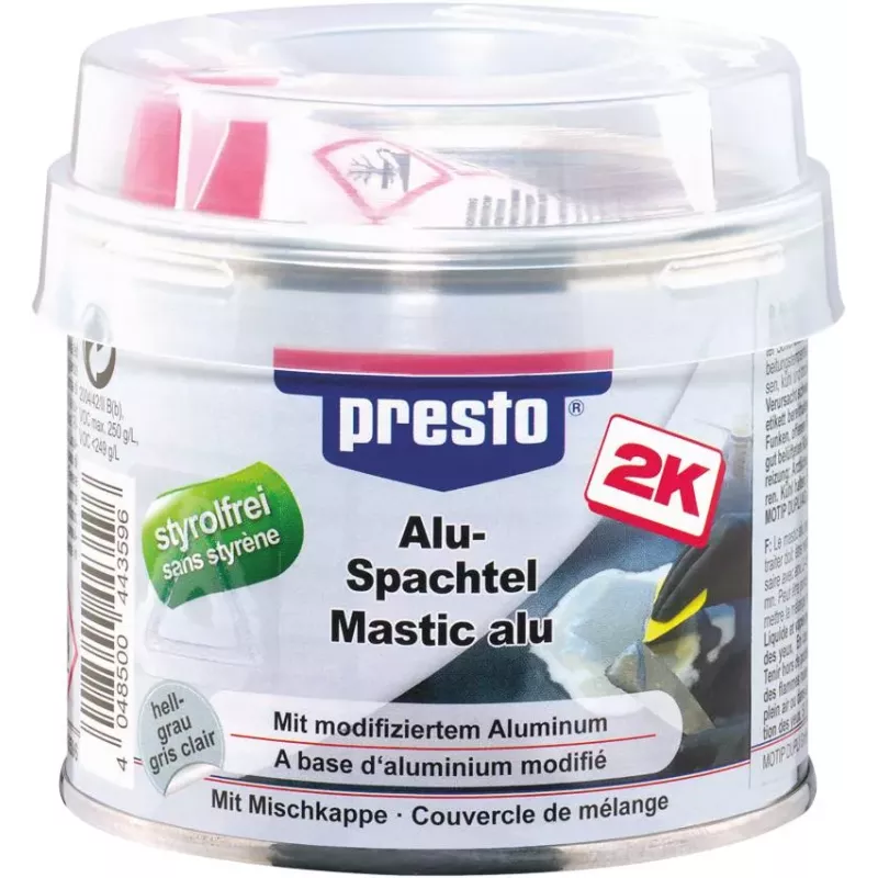 Mastic polyester aluminium avec tube durcisseur