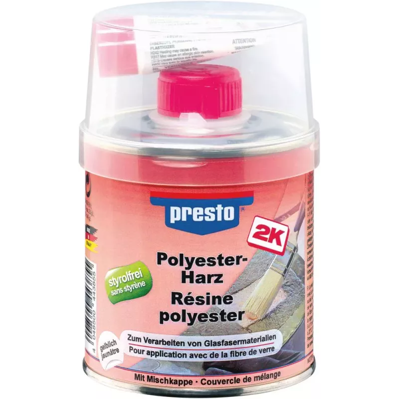 Résine polyester avec durcisseur