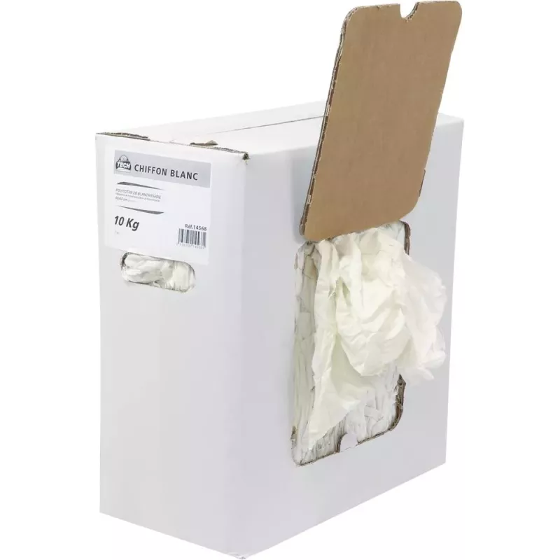 Chiffon blanc textile polycoton - carton distributeur de 10kg