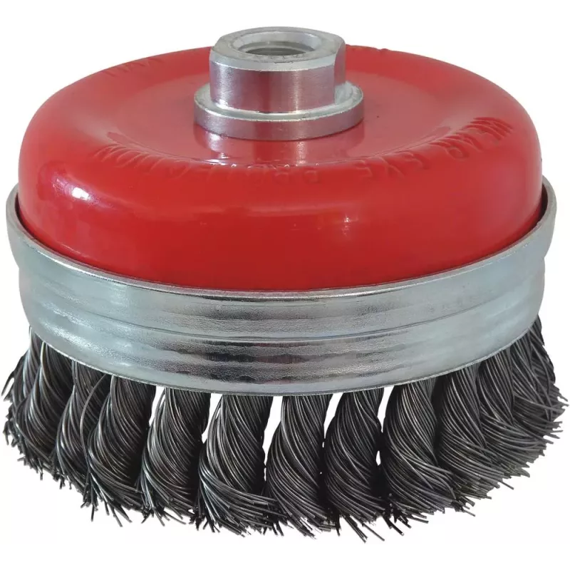 Brosse forme coupe boisseaux M14 100mm mèches torsadées