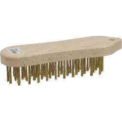 Brosse métallique violon fil acier laitonné 5 rangs 210mm