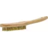 Brosse métallique fil laiton 4 rangs 295mm avec manche bois incurvé