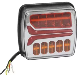 Feu arrière carré LED 12/24V 4 fonctions - blister