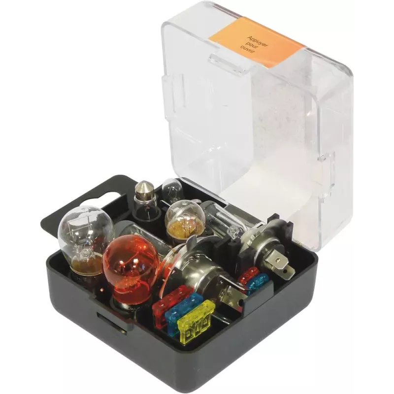 Coffret de secours 12V H1/H4/H7 - 8 lampes + 5 fusibles