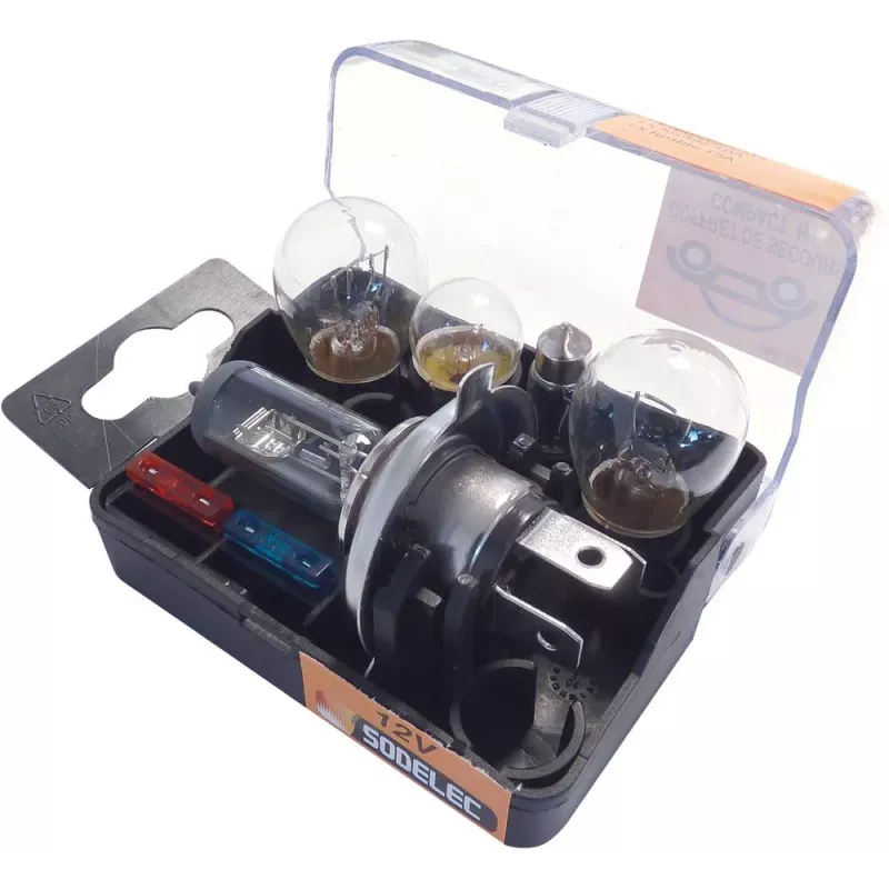 Coffret de secours 12V H4 - 5 lampes et 2 fusibles