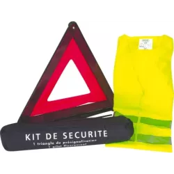 Kit de sécurité gilet jaune/triangle - trousse zippé