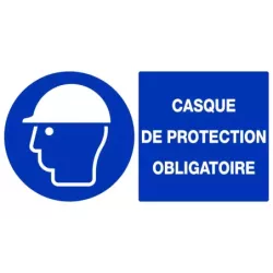 Panneau casque de protection obligatoire rigide 320x200mm