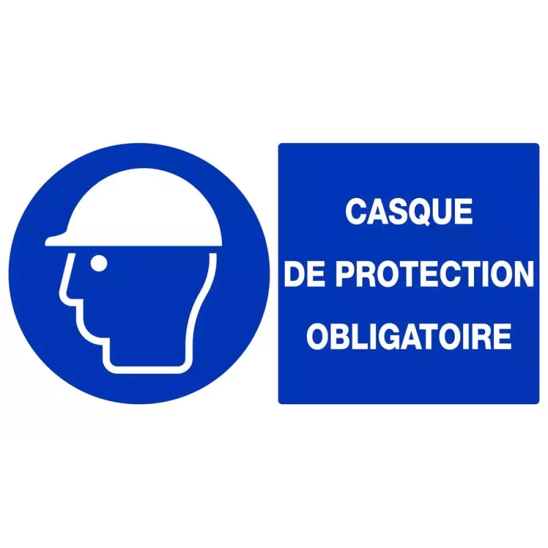 Panneau casque de protection obligatoire rigide 320x200mm