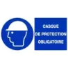 Panneau casque de protection obligatoire rigide 320x200mm