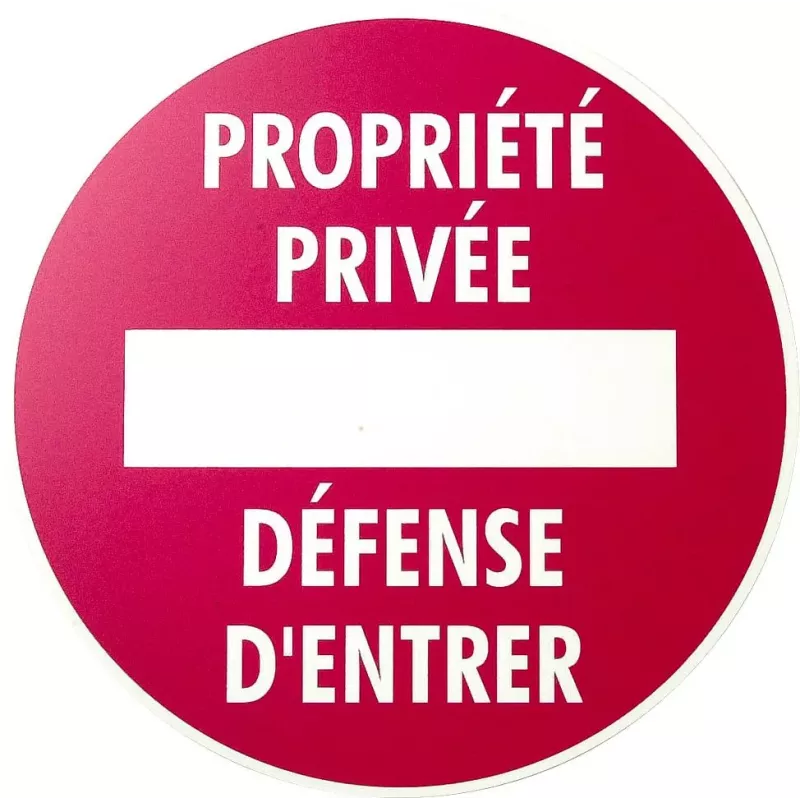 Panneau propriété privée/défense d'entrée rigide 290mm