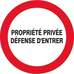 Panneau propriété privée/défense d'entrée rigide 300mm