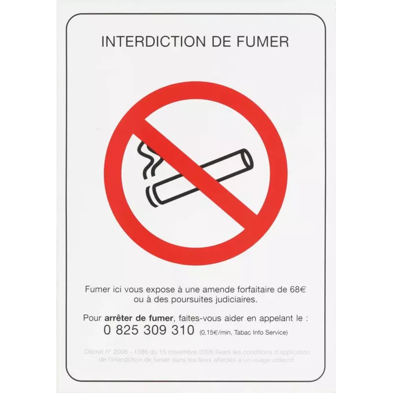 Panneau "Interdiction de fumer"