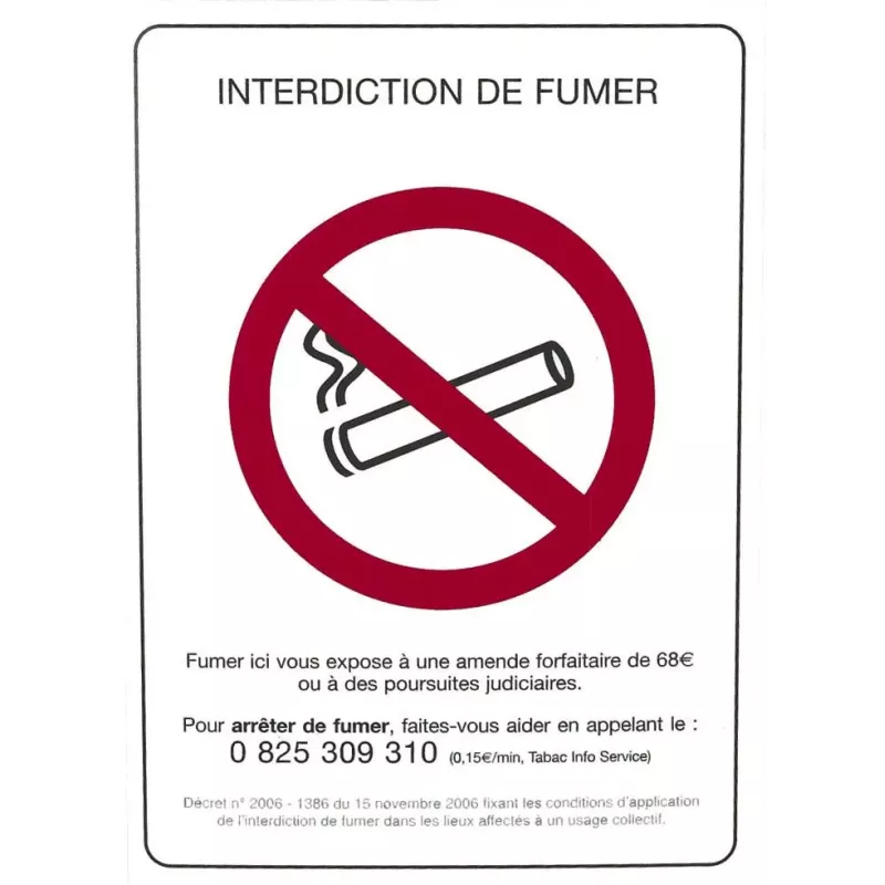 Panneau "Interdiction de fumer"