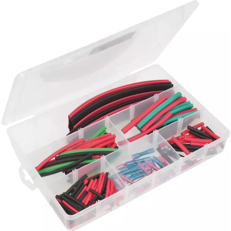 Gaine thermorétractable 2:1 multicolore et connexion étanche - Coffret de 163 pcs