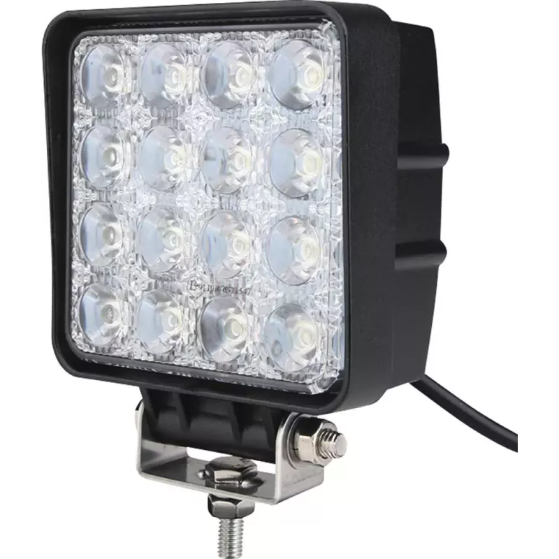 Phare de travail carré LED 10/32V 48W 2800 lumens faisceau large