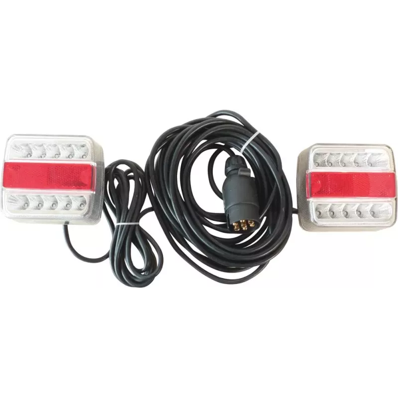 Kit de signalisation arrière 12V 7,5m à fixer feux LED - blister