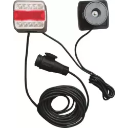 Kit de signalisation arrière LED 12V 7,5m magnétique avec fiche 13 plots- blister