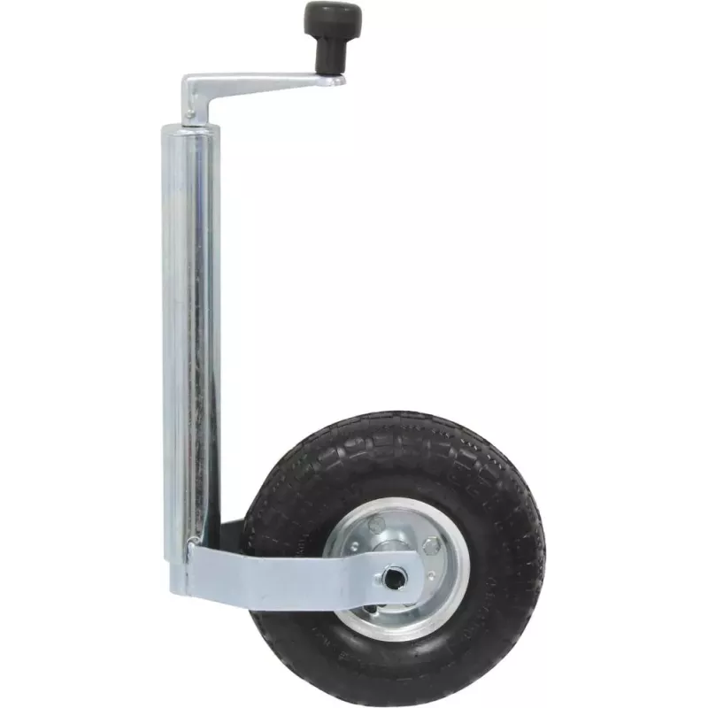 Roue jockey jante acier 48mm avec roue gonflable 100kg