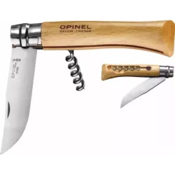 Couteau tire bouchon N°10 avec lame en acier inox et bague de sécurité