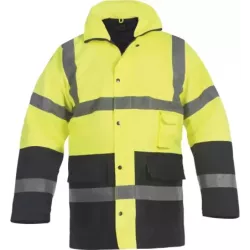 Parka polyester rétroréfléchissant 180 g/m² jaune et bleu