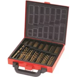 Valise métallique 120 forets métaux HSS 5% cobalt taillés meulés de 1 à 10mm