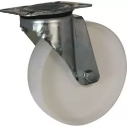 Roulette zinguée roue en polypropylène blanc