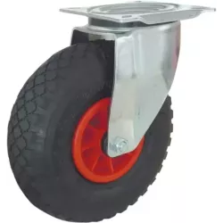 Roulette zinguée roue gonflable 260mm 150kg