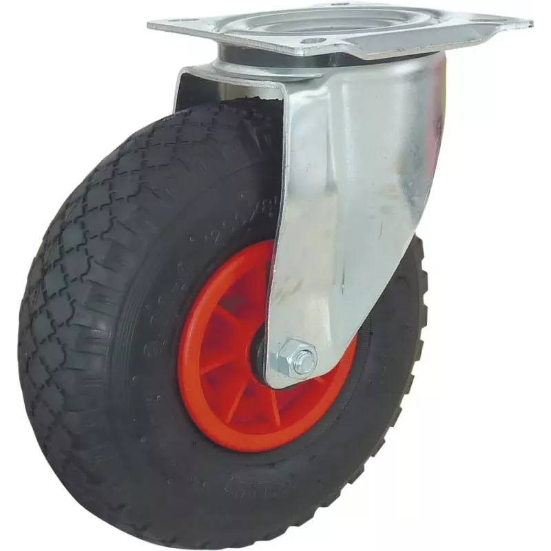 Roulette zinguée roue gonflable 260mm 150kg