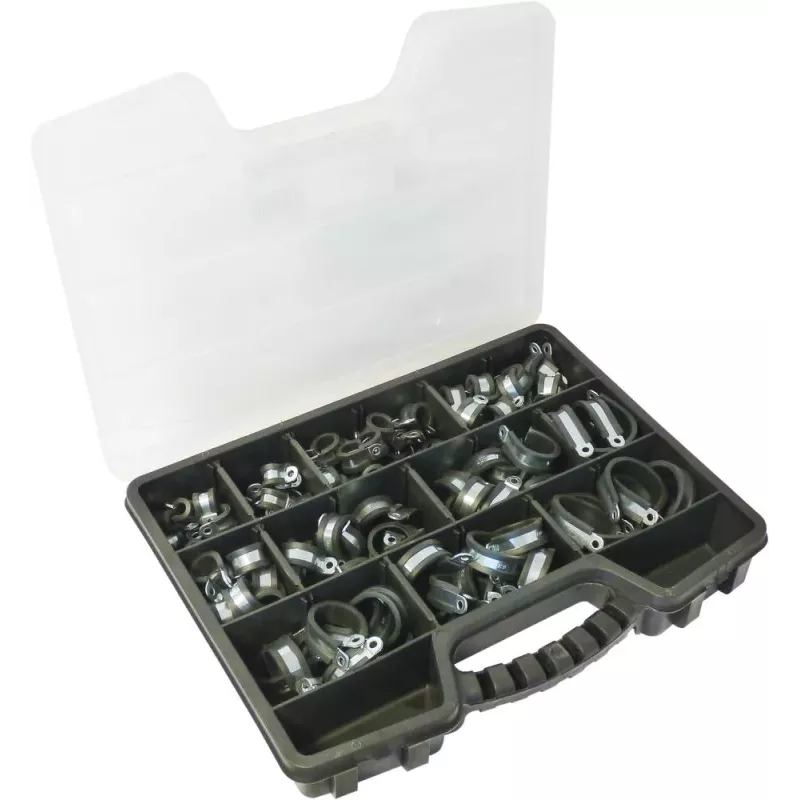 Collier à durite acier zingué 9mm de 9 à 19mm - coffret de 190 pcs