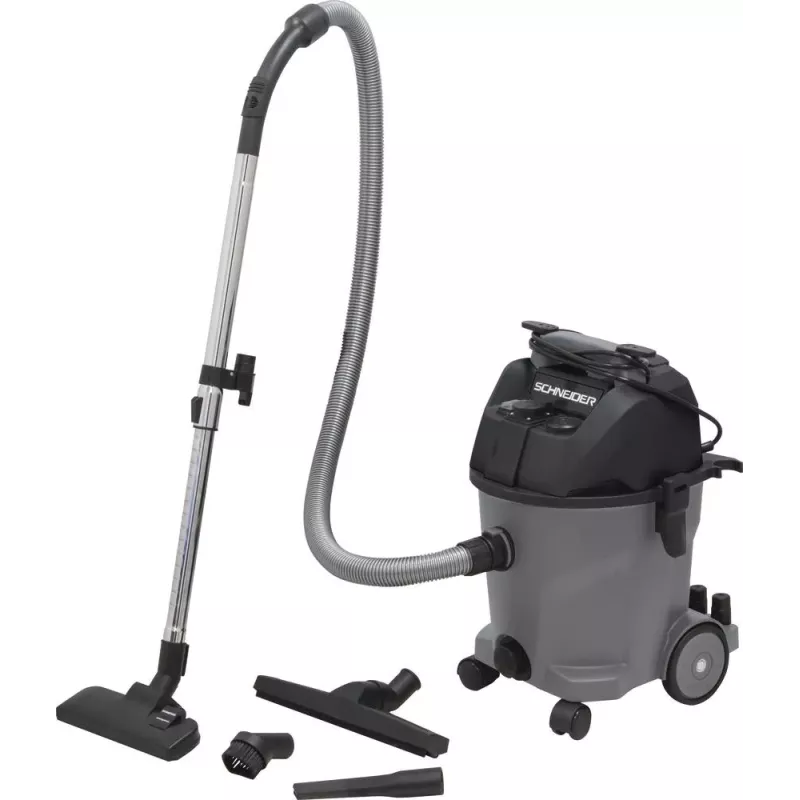 Aspirateur eau et poussière 20L 230V 1200W cuve plastique/prise électroportatif/décolmatage/souffleur