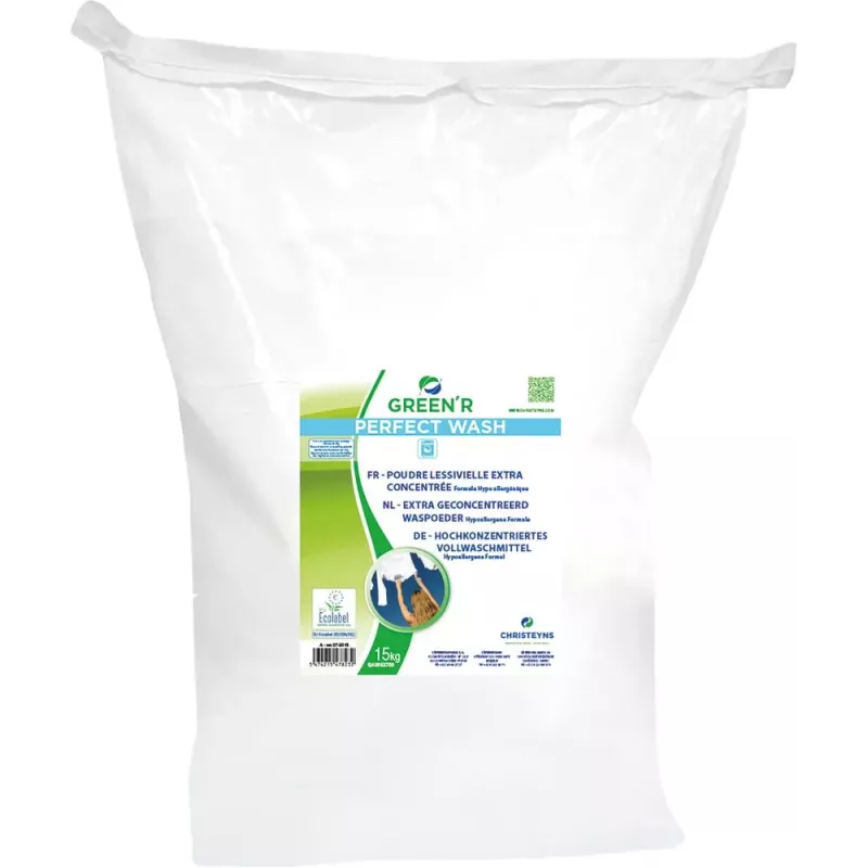 Lessive en poudre extra concentrée hypoallergénique ECOLABEL - sac de 15kg