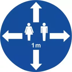 Autocollant sol "distance sociale 1m"