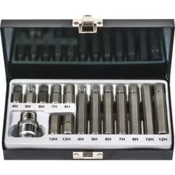 Embout hexagonal 10mm hexagonal de 4 à 12mm avec douille 1/2 porte embout - coffret métallique de 15 pcs