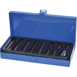 Embout hexagonal 10mm XZN de M5 à M12 avec douille porte embout 1/2" - coffret métallique de 11 pcs