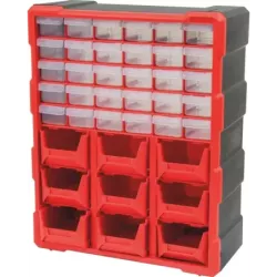 Armoire de rangement plastique 30 tiroirs et 9 boîtes à bec 470x380x160mm