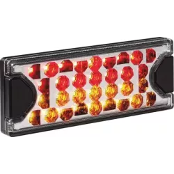 Feu arrière rectangle LED 12/24V 3 fonctions 150x59mm