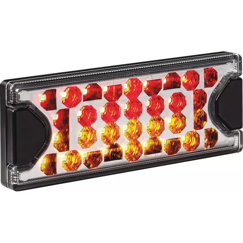 Feu arrière rectangle LED 12/24V 3 fonctions 150x59mm