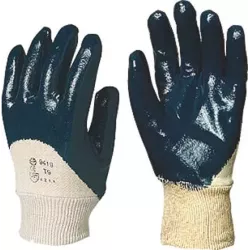 Gants milieux huileux enduit nitrile 3/4 dos