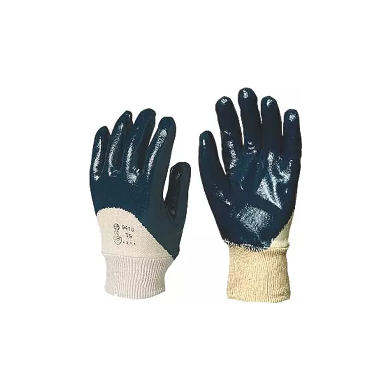 Gants milieux huileux enduit nitrile 3/4 dos