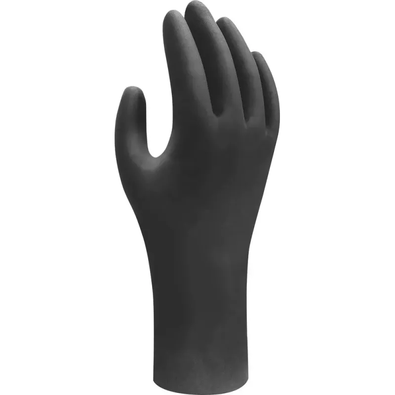 Gants jetables ambidextres nitrile biodégradable 240mm 0,10mm noir