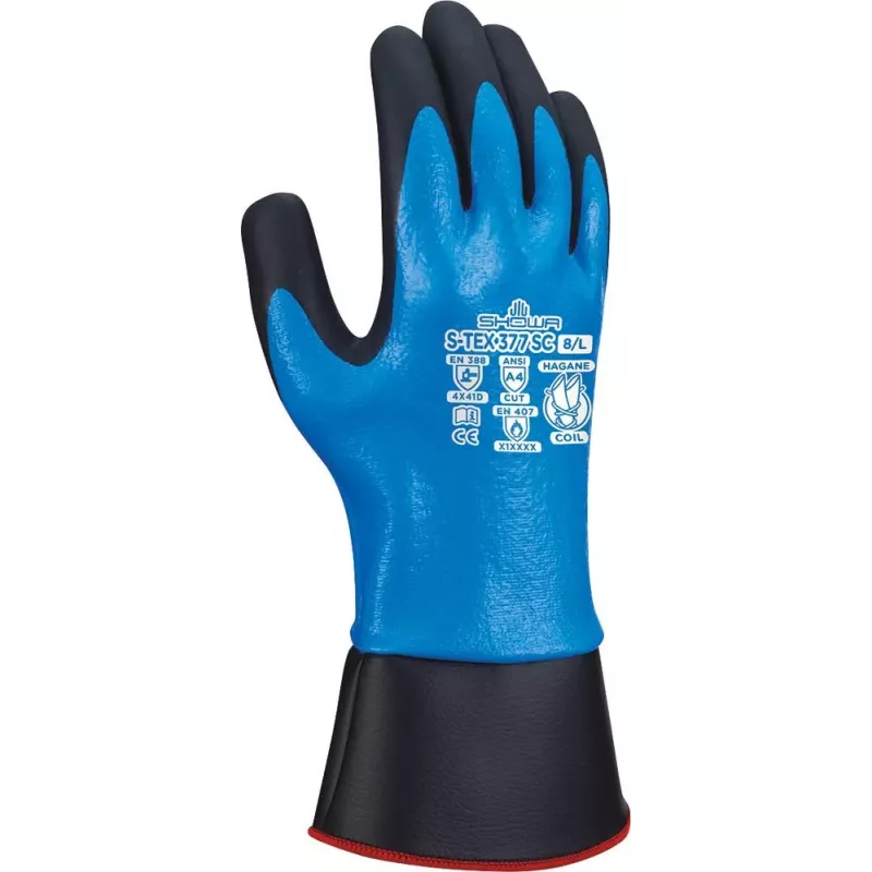 Gants anti coupure enduit nitrile 3/4 dos avec manchette de sécurité