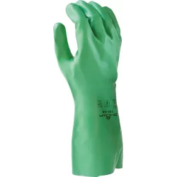 Gants chimiques 100% enduit nitrile floqué biodégradable 355mm vert