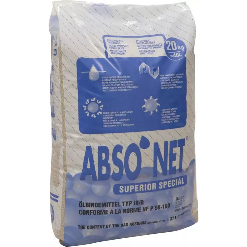 Absorbant minéral Sépiolite calcinée 15/30 - sac de 40L 20kg