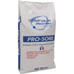 Absorbant végétal granulé ignifugé - sac de 40L 8kg