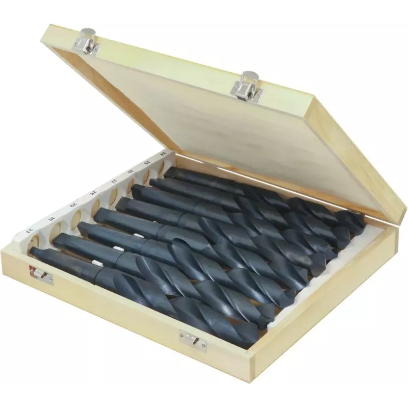 Foret taillé meulé de 24 à 31mm cône morse N°3 - coffret bois de 8 pcs