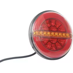 Feu arrière rond LED 12/24V 3 fonctions dynamique 136mm