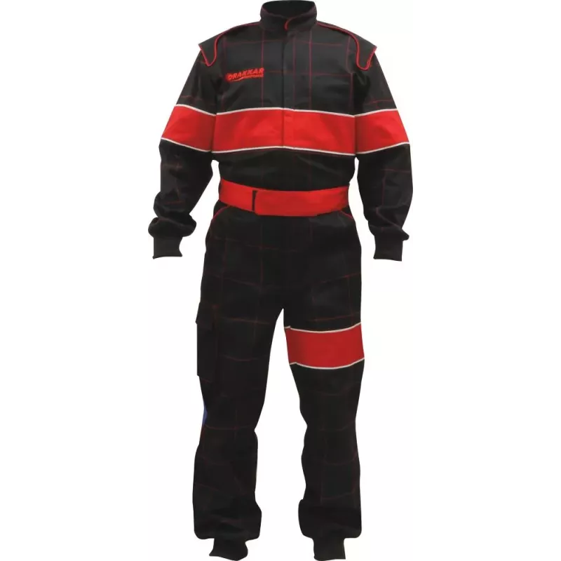 Combinaison de travail pilote noir/rouge Combinaison de travail pilote noir/rouge